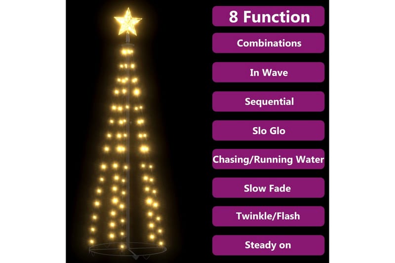 kegleformet juletræ 70 LED'er 50x120 cm varm hvid - Juelpynt og juledekoration - Juletræspynt & julekugler
