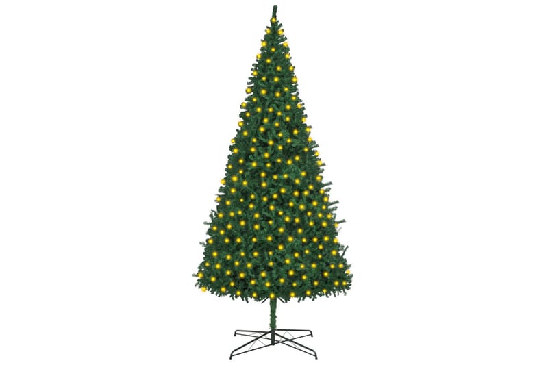 kunstigt juletræ med LED-lys 400 cm grøn - Plastik juletræ