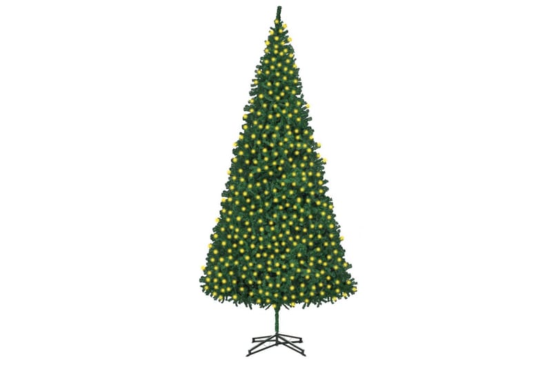 kunstigt juletræ med LED-lys 500 cm grøn - Plastik juletræ