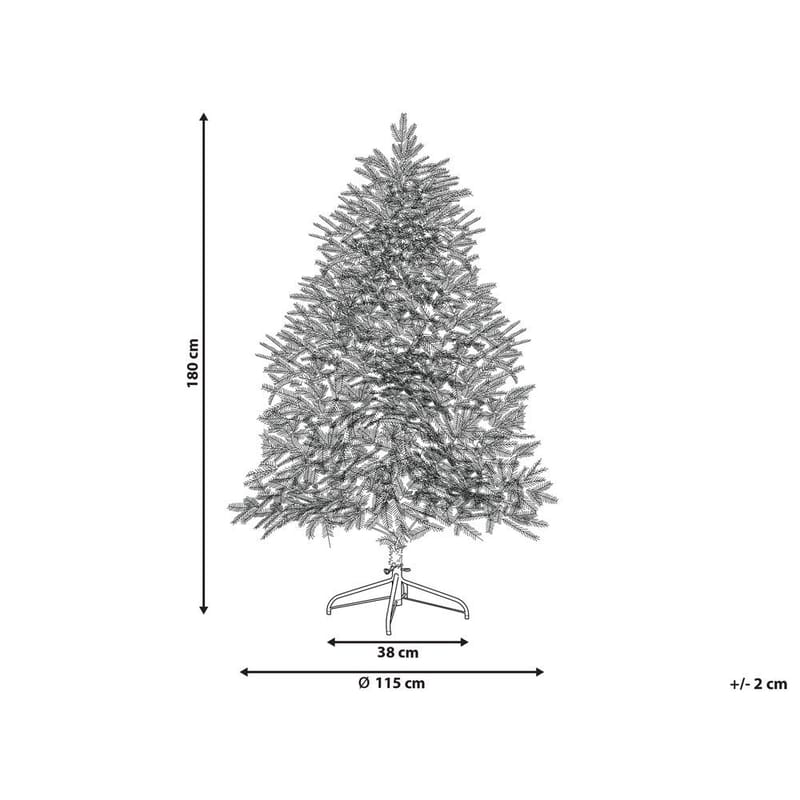 Kunstigt snedækket juletræ Brisco - 115x115x180 cm - Boligtilbehør - Julepynt & højtidsdekorationer - Juelpynt og juledekoration - Plastik juletræ