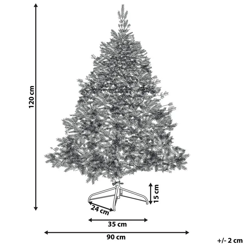 Kunstigt snedækket juletræ Tomichi - 90x90x120 cm - Boligtilbehør - Julepynt & højtidsdekorationer - Juelpynt og juledekoration - Plastik juletræ
