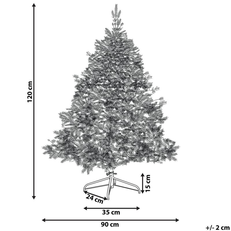 Kunstigt snedækket juletræ Tomichi - 90x90x120 cm - Boligtilbehør - Julepynt & højtidsdekorationer - Juelpynt og juledekoration - Plastik juletræ