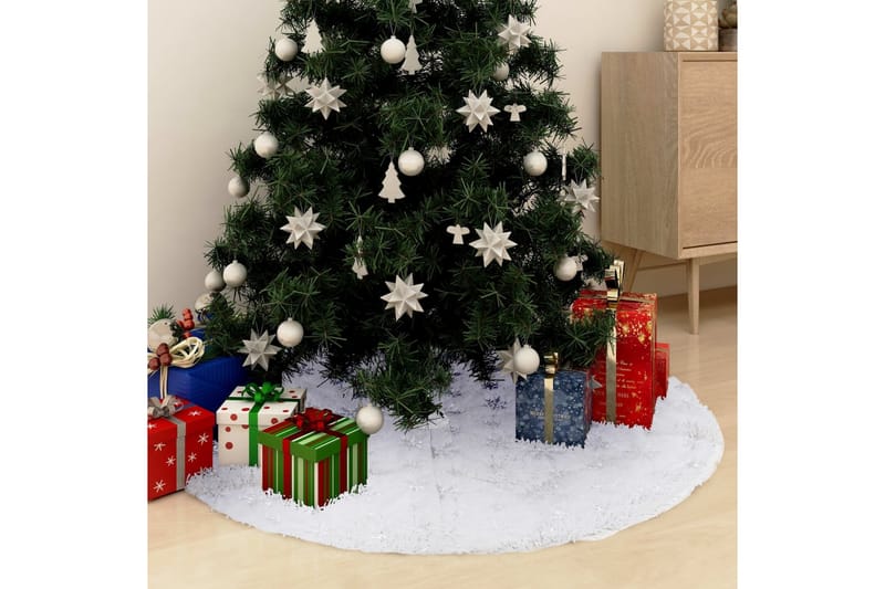 luksuriøs skjuler til juletræsfod 90 cm kunstpels hvid - Hvid - Juletræsfod - Juelpynt og juledekoration