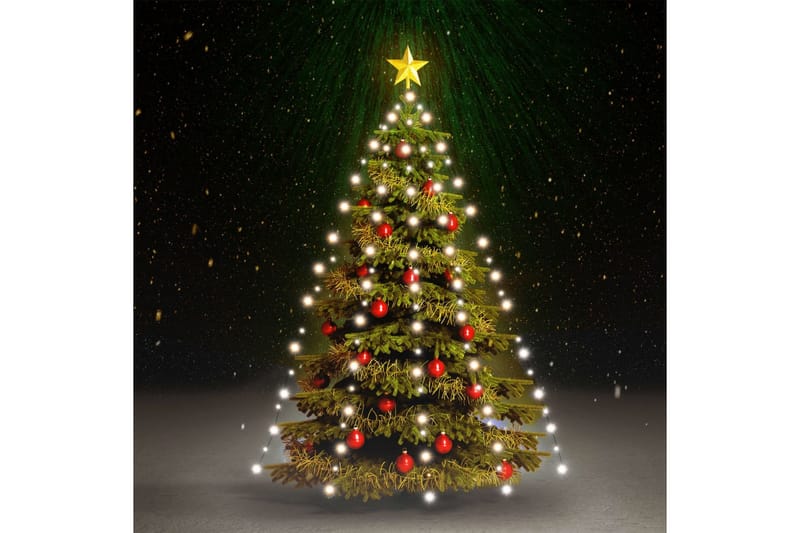 netlys til juletræ med 180 LED'er 180 cm koldt hvidt lys - Hvid - Juelpynt og juledekoration - Juletræspynt & julekugler