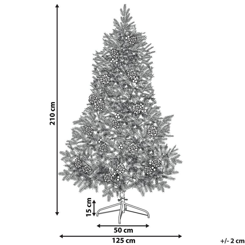Palomar Plastgran 210 cm med Belysning - Grøn/Sort - Boligtilbehør - Julepynt & højtidsdekorationer - Juelpynt og juledekoration - Plastik juletræ