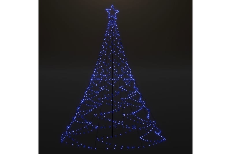 juletræ med metalstolpe 500 LED'er 3 m blå - Blå - Plastik juletræ