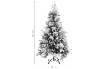 juletræ med puddersne og grankogler 195 cm PVC & PE - Boligtilbehør - Julepynt & højtidsdekorationer - Juelpynt og juledekoration - Plastik juletræ