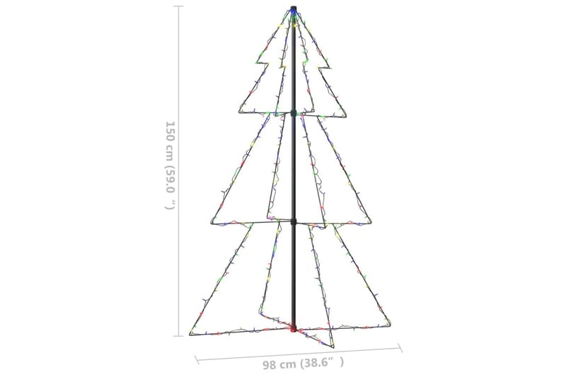 kegleformet juletræ 98x150 cm 200 LED indendørs & udendørs - Boligtilbehør - Julepynt & højtidsdekorationer - Juelpynt og juledekoration - Plastik juletræ