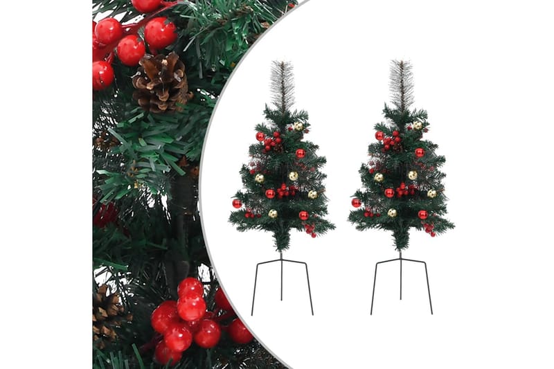 kunstige juletræer 2 stk. 76 cm PVC - Boligtilbehør - Julepynt & højtidsdekorationer - Juelpynt og juledekoration - Plastik juletræ