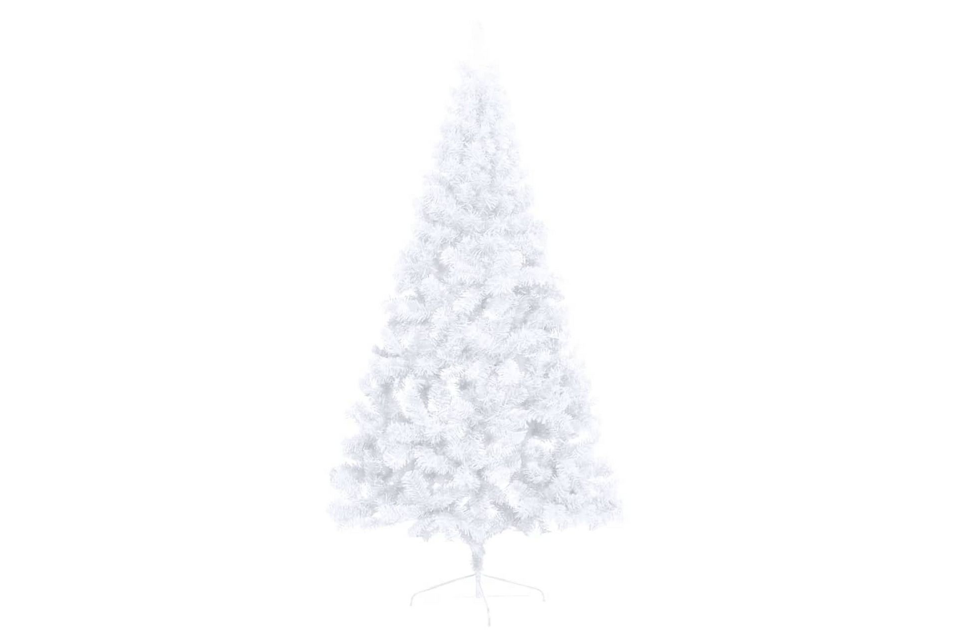 kunstigt halvt juletræ med juletræsfod 150 cm PVC hvid - Boligtilbehør - Julepynt & højtidsdekorationer - Juelpynt og juledekoration - Plastik juletræ