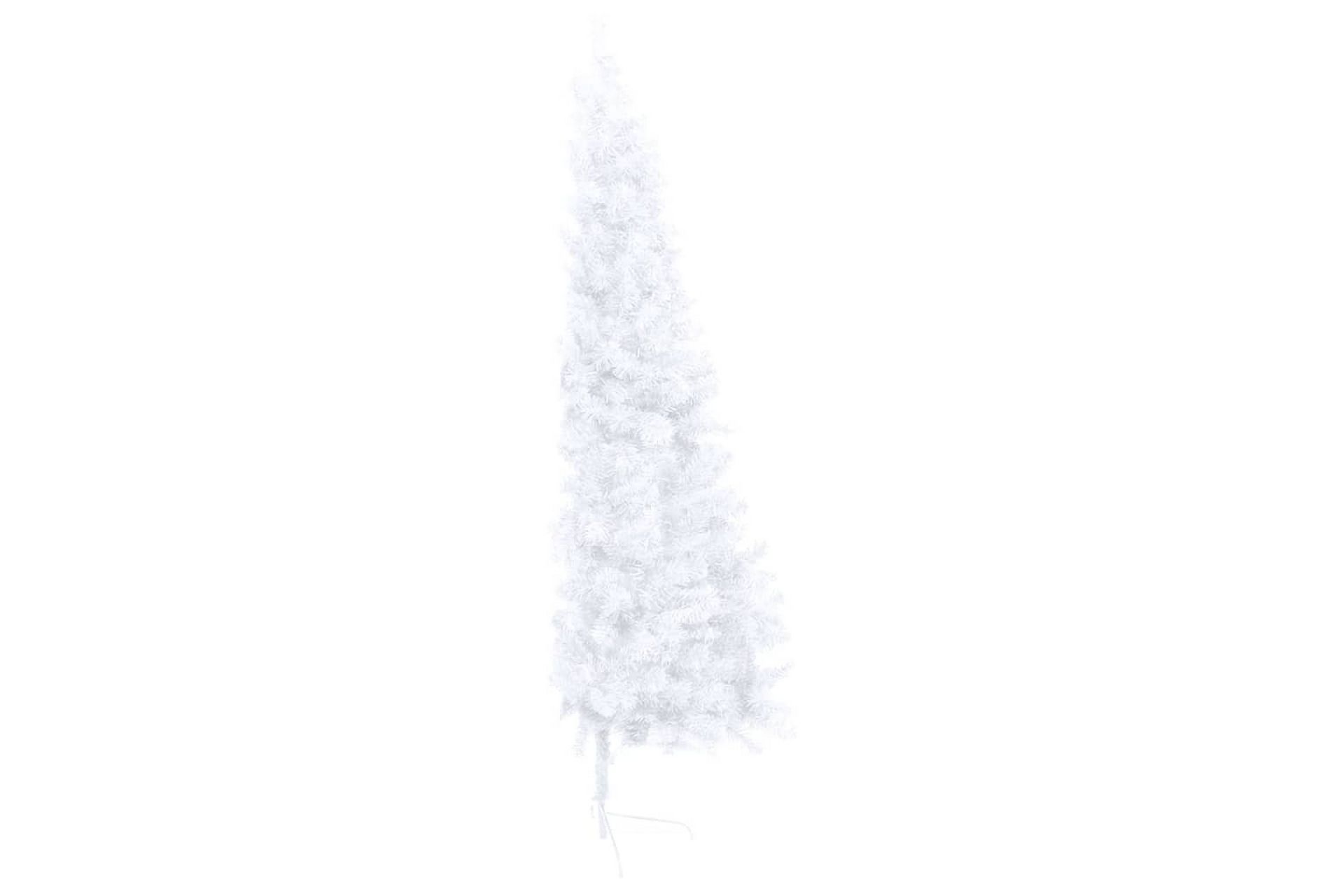 kunstigt halvt juletræ med juletræsfod 150 cm PVC hvid - Boligtilbehør - Julepynt & højtidsdekorationer - Juelpynt og juledekoration - Plastik juletræ