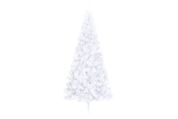 kunstigt halvt juletræ med juletræsfod 180 cm PVC hvid - Boligtilbehør - Julepynt & højtidsdekorationer - Juelpynt og juledekoration - Plastik juletræ