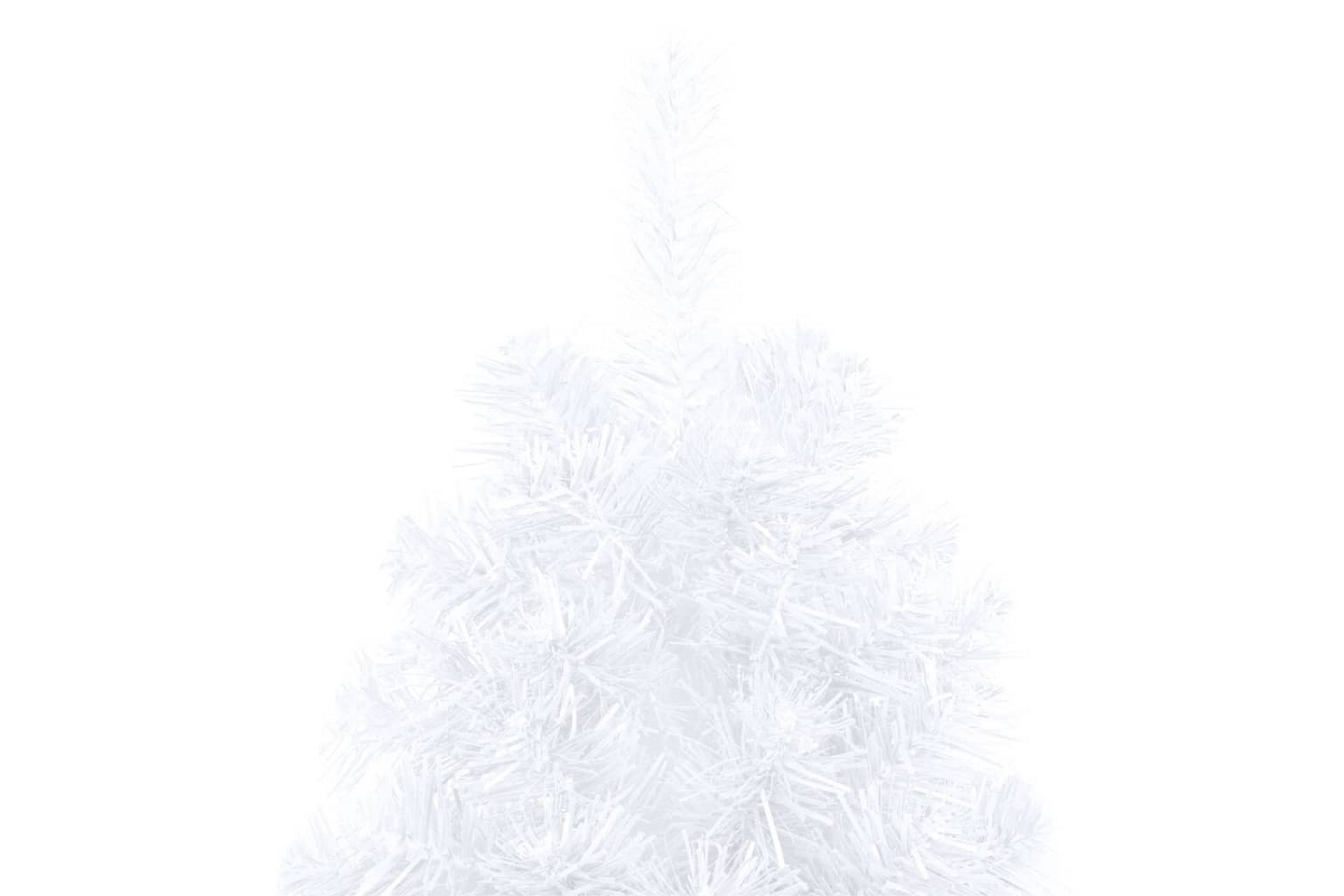 kunstigt halvt juletræ med juletræsfod 180 cm PVC hvid - Boligtilbehør - Julepynt & højtidsdekorationer - Juelpynt og juledekoration - Plastik juletræ