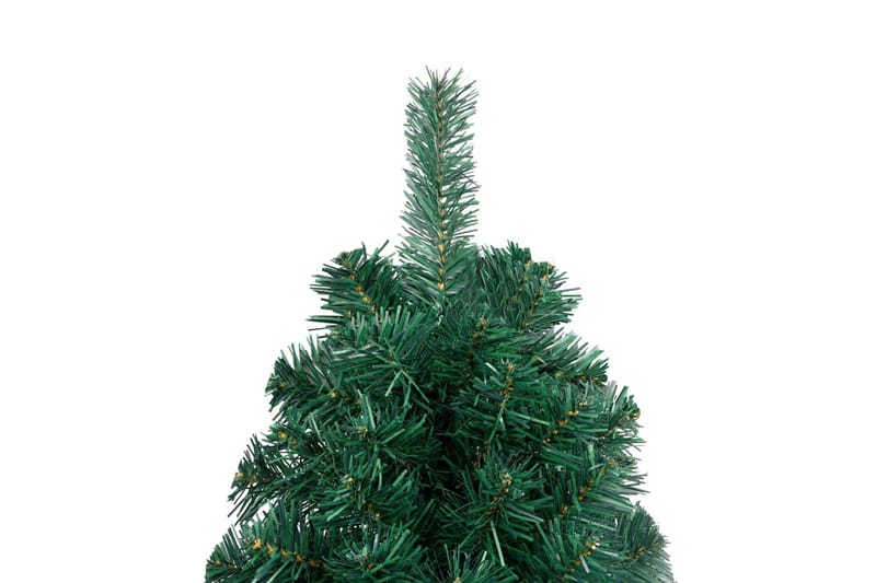 kunstigt halvt juletræ med LED-lys og kuglesæt 150 cm grøn - Plastik juletræ
