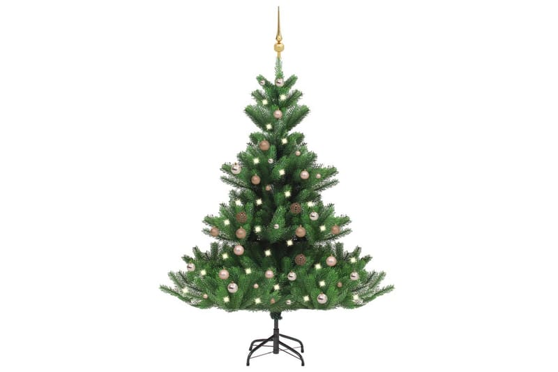 kunstigt juletræ LED-lys & kuglesæt 120 cm nordmannsgran - Plastik juletræ