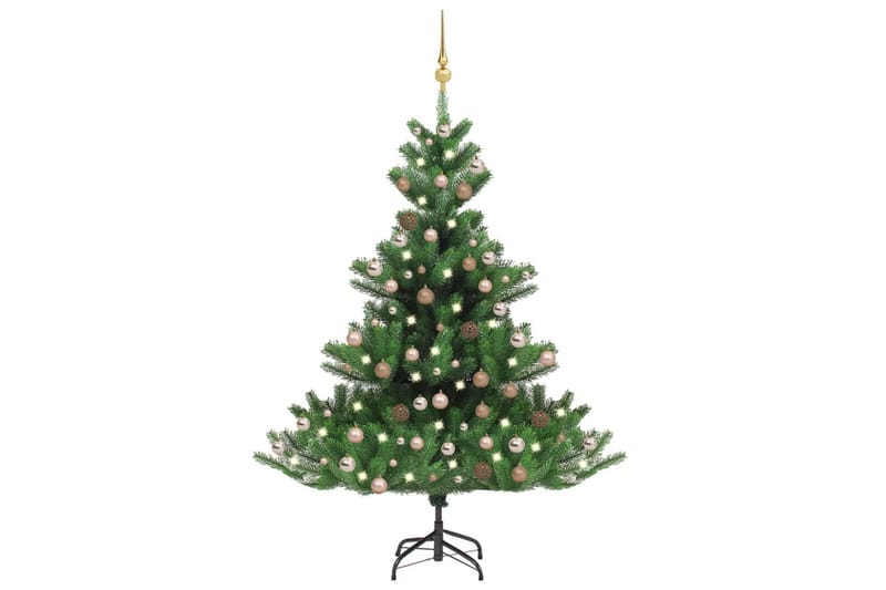 kunstigt juletræ LED-lys + julekugler 240 cm nordmannsgran - Plastik juletræ