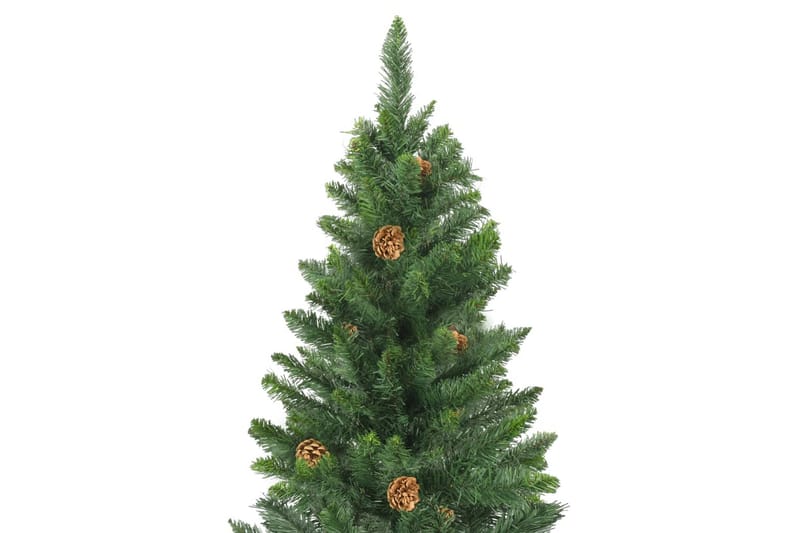 kunstigt juletræ med grankogler 210 cm grøn - Plastik juletræ