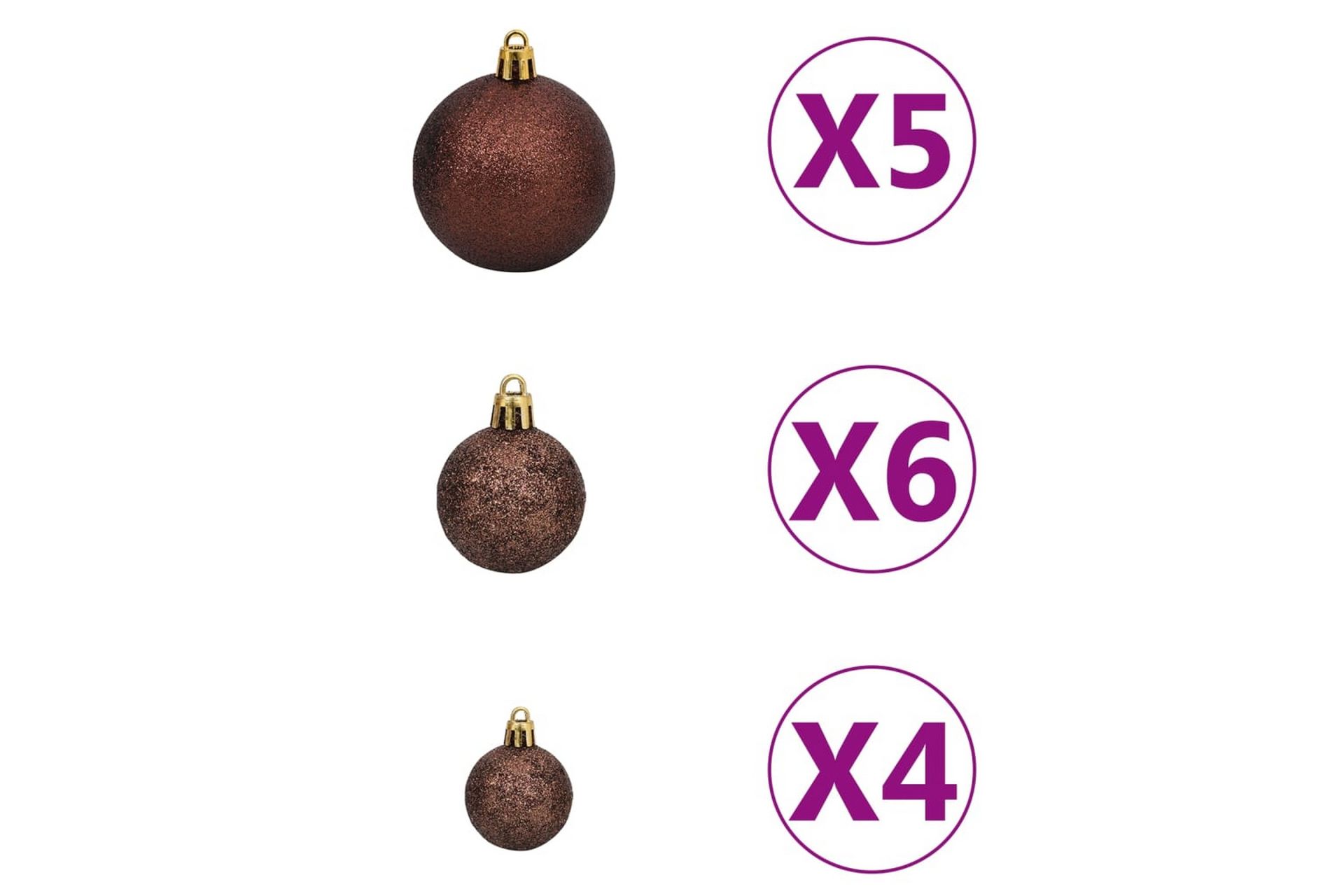 kunstigt juletræ med LED-lys + kuglesæt og grankogler 180 cm - Boligtilbehør - Julepynt & højtidsdekorationer - Juelpynt og juledekoration - Plastik juletræ