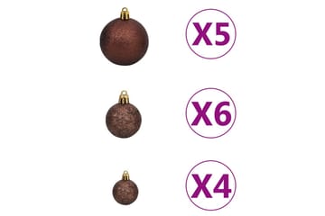 kunstigt juletræ med LED-lys + kuglesæt og grankogler 180 cm - Boligtilbehør - Julepynt & højtidsdekorationer - Juelpynt og juledekoration - Plastik juletræ