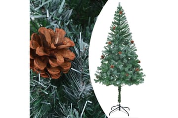 kunstigt juletræ med LED-lys + kuglesæt og grankogler 180 cm - Boligtilbehør - Julepynt & højtidsdekorationer - Juelpynt og juledekoration - Plastik juletræ