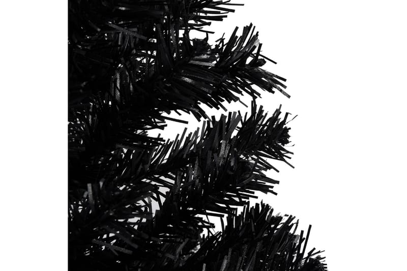kunstigt juletræ med LED-lys og kuglesæt 120 cm PVC sort - Plastik juletræ