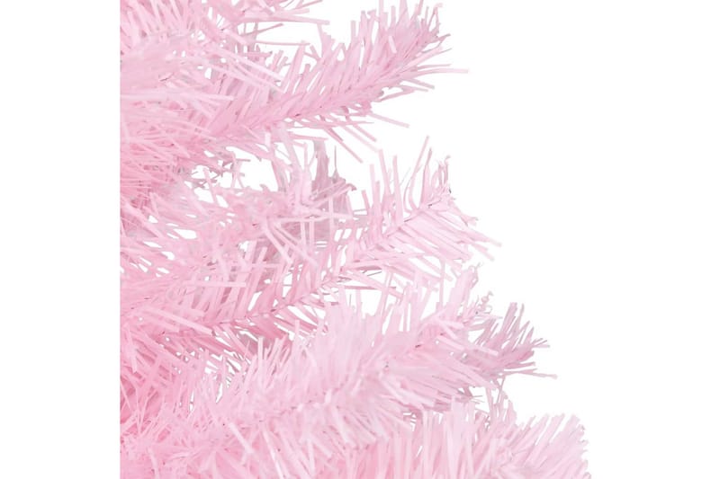 kunstigt juletræ med LED-lys og kuglesæt 120 cm PVC pink - Plastik juletræ