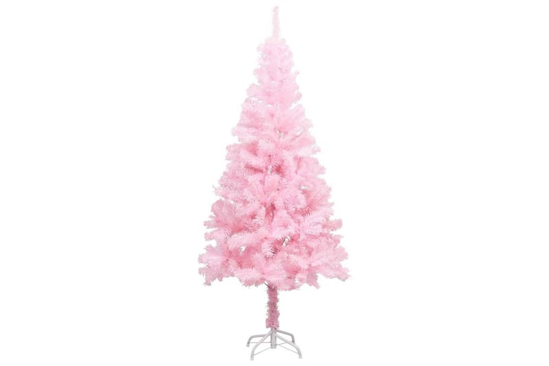 kunstigt juletræ med LED-lys og kuglesæt 120 cm PVC pink - Plastik juletræ