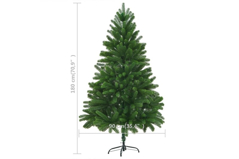 kunstigt juletræ med LED-lys og kuglesæt 150 cm grøn - Plastik juletræ