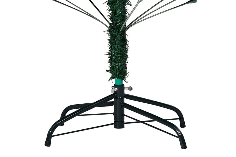 kunstigt juletræ med LED-lys og kuglesæt 150 cm PVC grøn - Plastik juletræ
