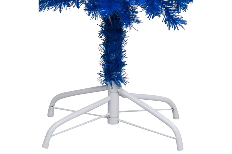 kunstigt juletræ med LED-lys og kuglesæt 150 cm PVC blå - Plastik juletræ