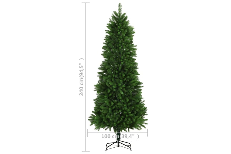 kunstigt juletræ med LED-lys og kuglesæt 240 cm grøn - Plastik juletræ