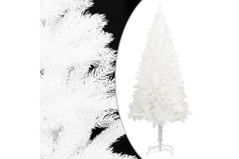kunstigt juletræ med LED-lys og kuglesæt 240 cm hvid - Plastik juletræ