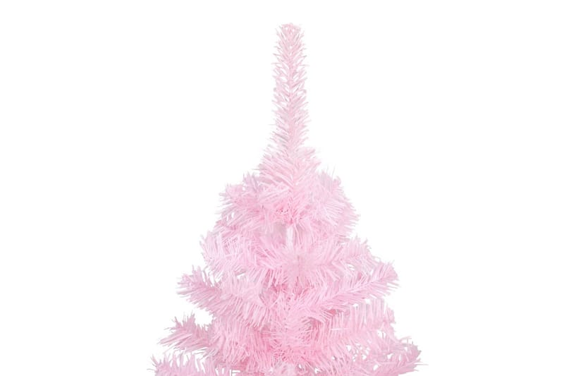 kunstigt juletræ med LED-lys og kuglesæt 240 cm PVC pink - Plastik juletræ