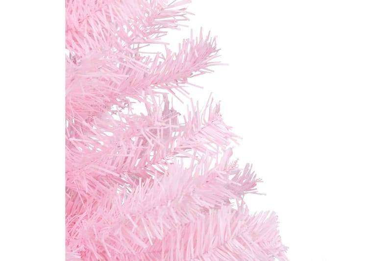 kunstigt juletræ med LED-lys og kuglesæt 240 cm PVC pink - Plastik juletræ