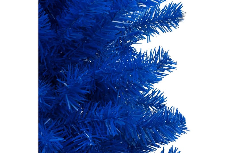 kunstigt juletræ med LED-lys og kuglesæt 240 cm PET blå - Plastik juletræ