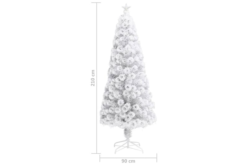 kunstigt juletræ med LED-lys optisk fiber 210 cm hvid - Boligtilbehør - Julepynt & højtidsdekorationer - Juelpynt og juledekoration - Plastik juletræ