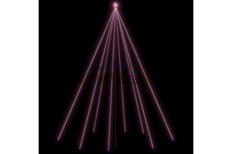 lysende juletræ 1300 LED'er 8 m inde/ude farverigt lys - Flerfarvet - Plastik juletræ