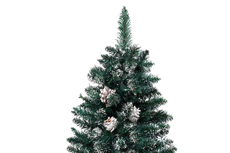 Slankt Juletræ Med Ægte Træ Og Hvid Sne 210 cm Grøn - Boligtilbehør - Julepynt & højtidsdekorationer - Juelpynt og juledekoration - Plastik juletræ