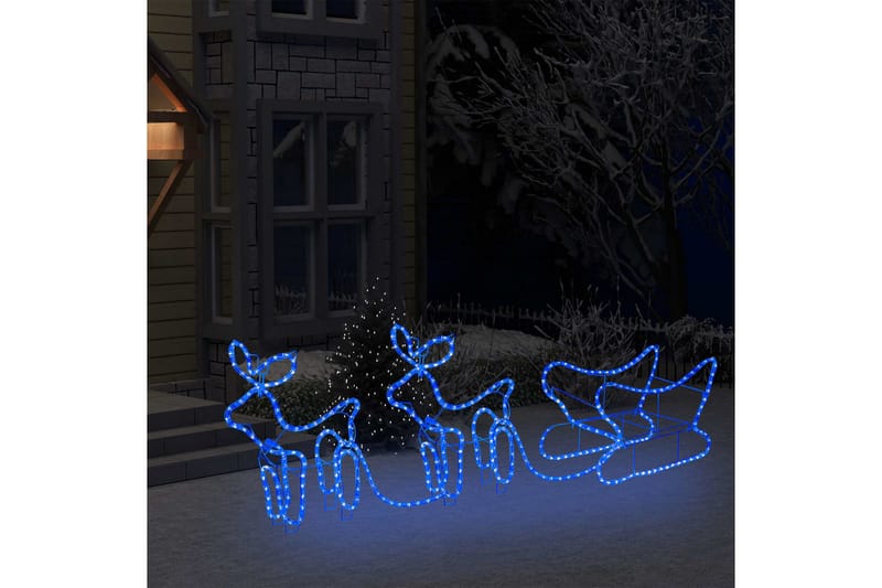 rensdyr og kane udendørs juledekoration 576 LED'er - Blå - Boligtilbehør - Julepynt & højtidsdekorationer - Juelpynt og juledekoration
