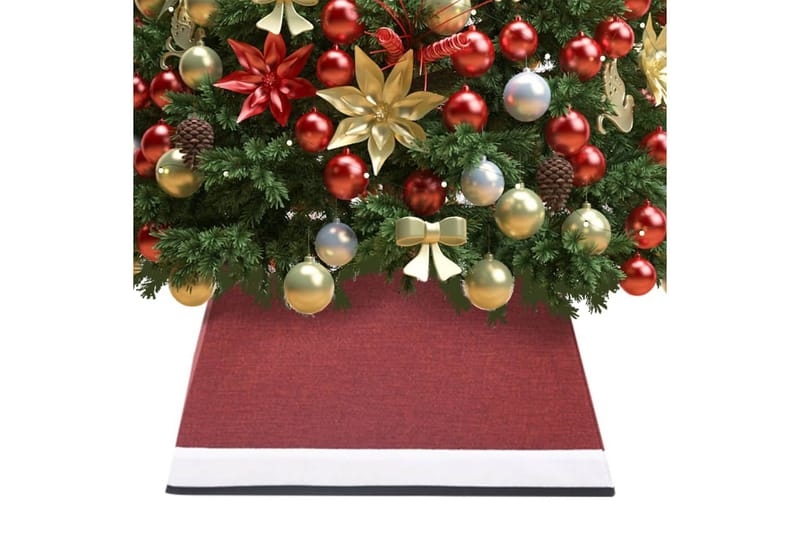 skjuler til juletræsfod 48x48x25 cm rød og hvid - Hvid - Juelpynt og juledekoration - Juletræspynt & julekugler