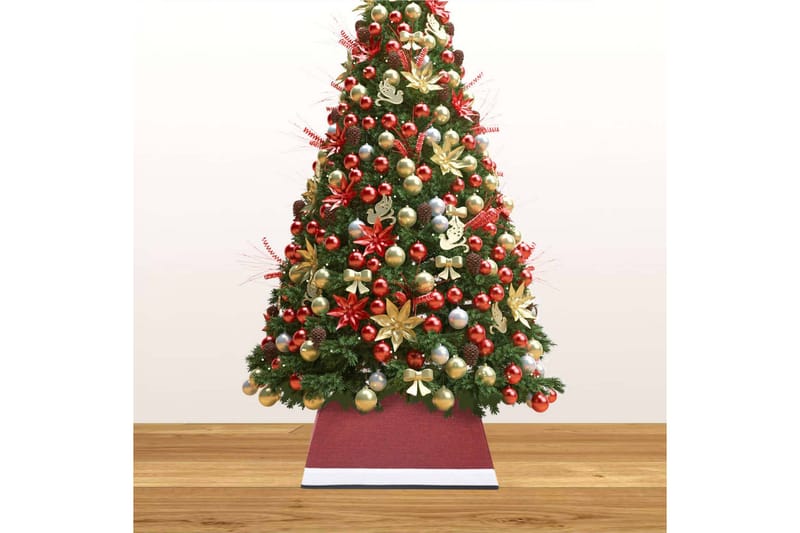 skjuler til juletræsfod 48x48x25 cm rød og hvid - Hvid - Juletræspynt & julekugler - Juelpynt og juledekoration