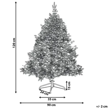 Tomichi Lille Snedækket Plastgran 120 cm - Hvid/Sort/Grøn - Boligtilbehør - Julepynt & højtidsdekorationer - Juelpynt og juledekoration - Plastik juletræ