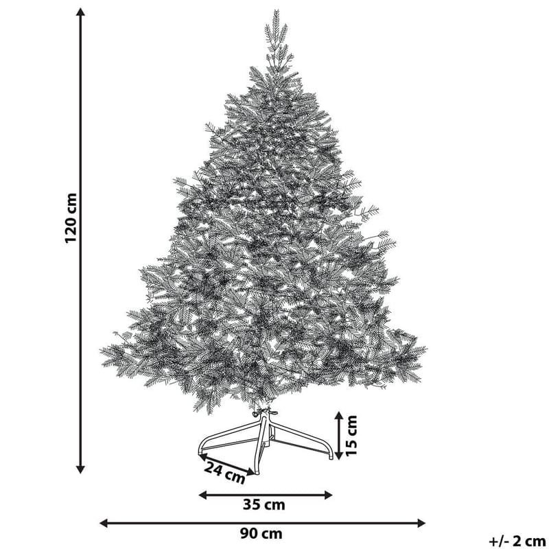Tomichi Lille Snedækket Plastgran 120 cm - Hvid/Sort/Grøn - Boligtilbehør - Julepynt & højtidsdekorationer - Juelpynt og juledekoration - Plastik juletræ