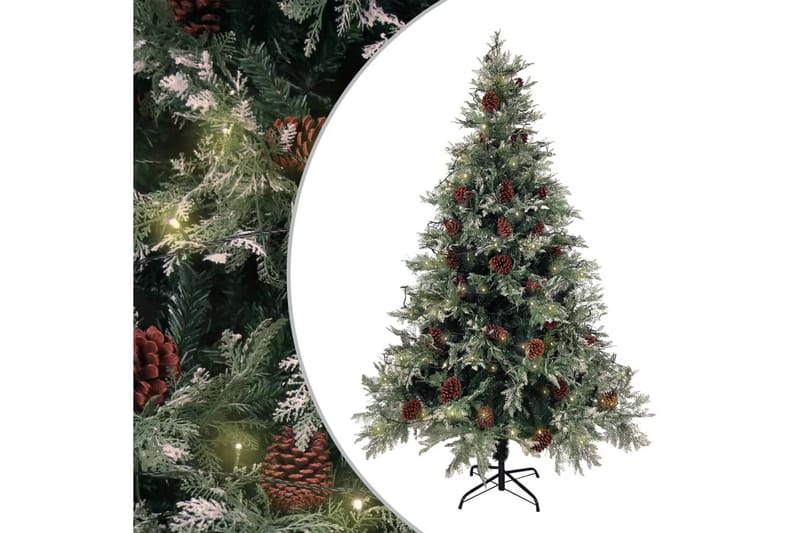 juletræ med LED-lys og grankogler 120 cm PVC & PE - Boligtilbehør - Julepynt & højtidsdekorationer - Juelpynt og juledekoration