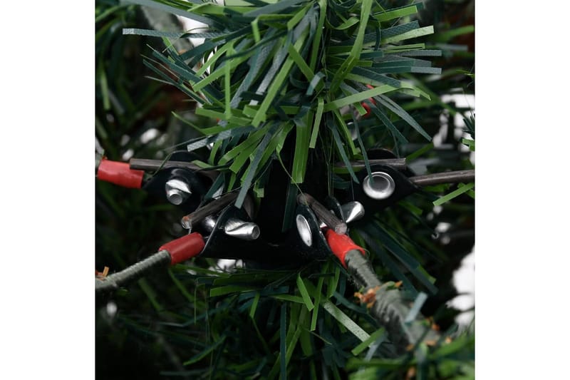 juletræ med LED-lys og grankogler 120 cm PVC & PE - Juelpynt og juledekoration