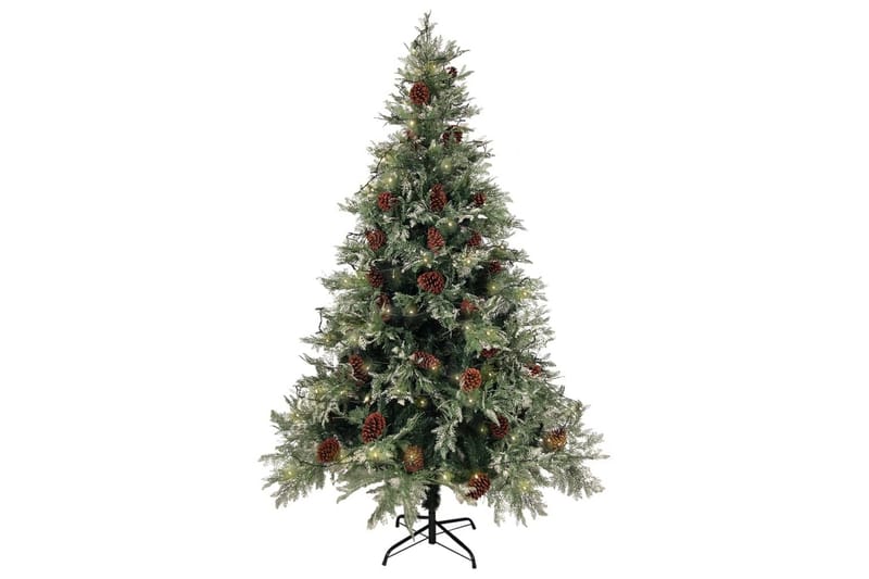 juletræ med LED-lys og grankogler 120 cm PVC & PE - Boligtilbehør - Julepynt & højtidsdekorationer - Juelpynt og juledekoration