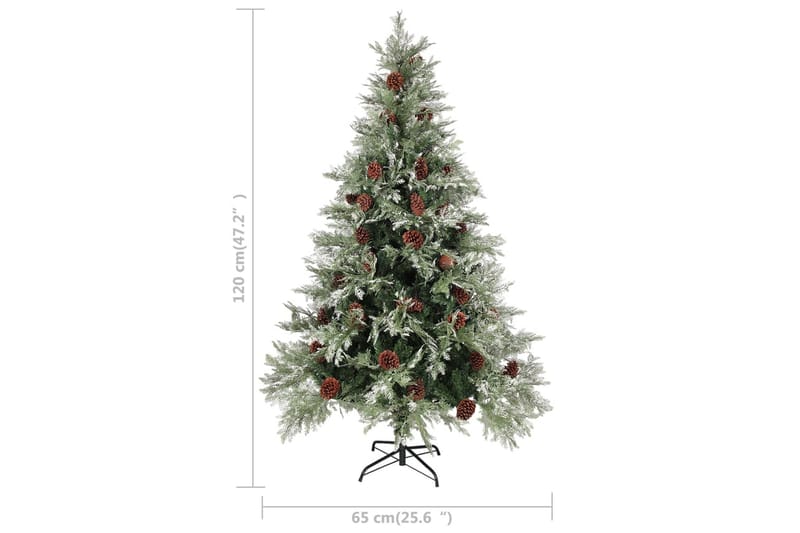 juletræ med LED-lys og grankogler 120 cm PVC & PE - Boligtilbehør - Julepynt & højtidsdekorationer - Juelpynt og juledekoration