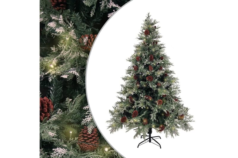 juletræ med LED-lys og grankogler 150 cm PVC & PE - Boligtilbehør - Julepynt & højtidsdekorationer - Juelpynt og juledekoration