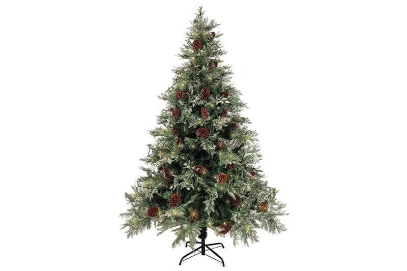 juletræ med LED-lys og grankogler 150 cm PVC & PE - Boligtilbehør - Julepynt & højtidsdekorationer - Juelpynt og juledekoration