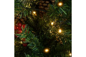 juletræ med LED-lys og grankogler 150 cm PVC & PE grøn - Boligtilbehør - Julepynt & højtidsdekorationer - Juelpynt og juledekoration